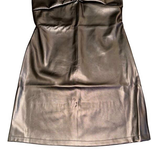 [NWT] Kirioius Los Angeles Faux Leather Strapless Mini Dress - Size Large - Picture 8 of 9